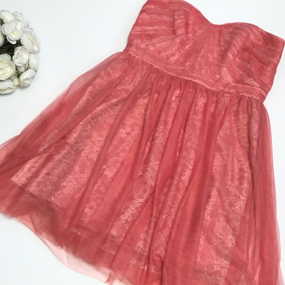 Alfred Angelo Dresses & Skirts - Alfred Angelo Coral Lace Bridesmaid Prom Dress 16W